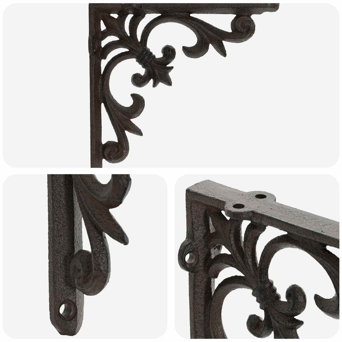 Wall Shelf Brackets 2 pcs Antique Brown 21.5 x 21.5 x 3.5 cm