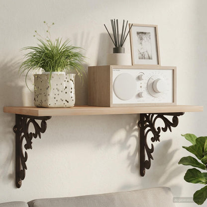 Wall Shelf Brackets 2 pcs Antique Brown 21.5 x 21.5 x 3.5 cm