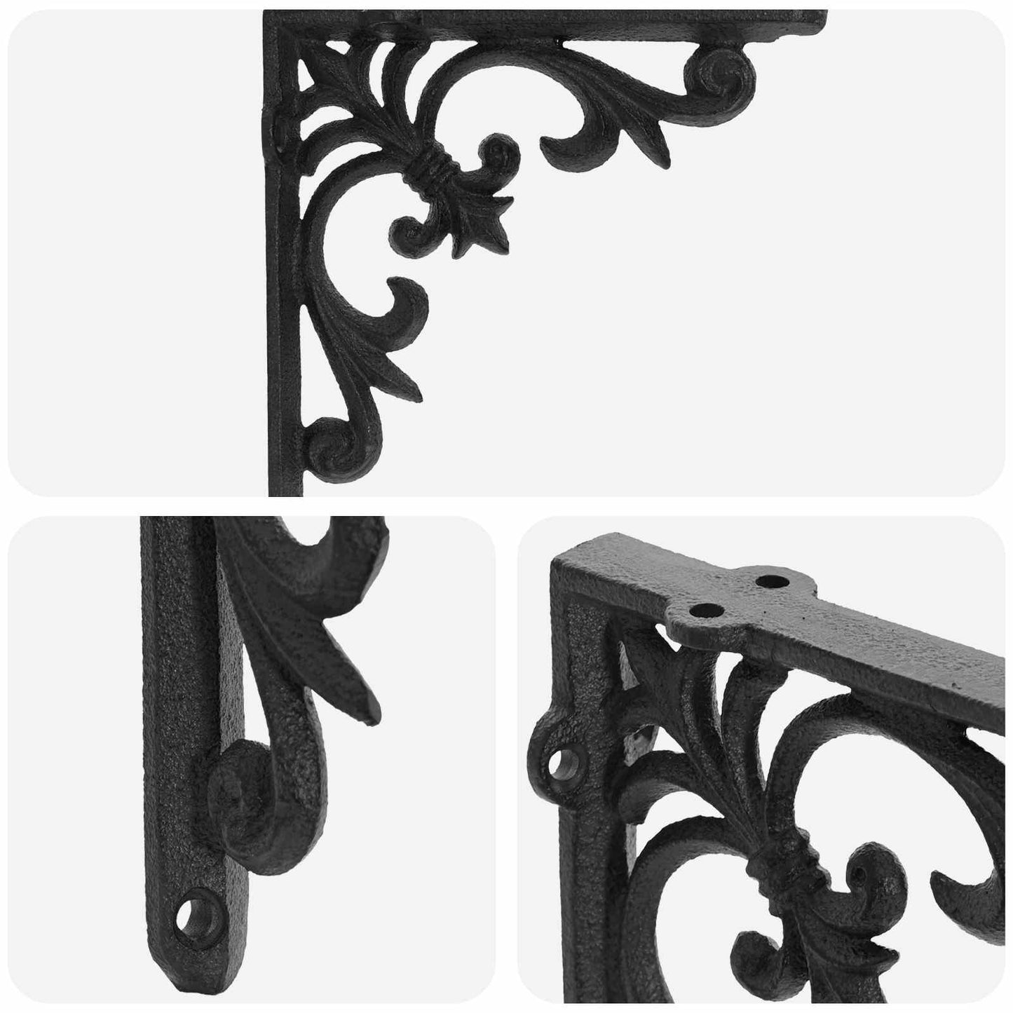 Wall Shelf Brackets 2 pcs Black 21.5 x 21.5 x 3.5 cm Steel