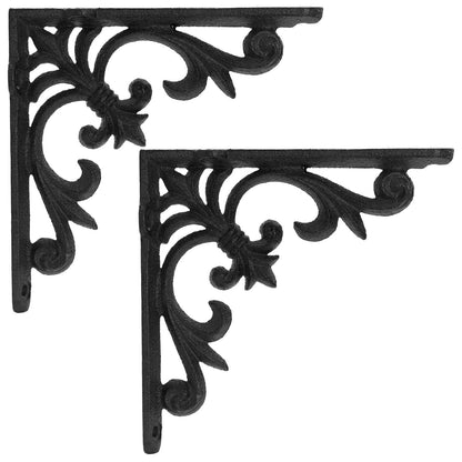 Wall Shelf Brackets 2 pcs Black 21.5 x 21.5 x 3.5 cm Steel