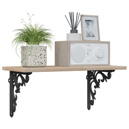 Wall Shelf Brackets 2 pcs Black 21.5 x 21.5 x 3.5 cm Steel