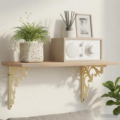 Wall Shelf Brackets 12 pcs Antique White 21.5 x 21.5 x 3.5 cm