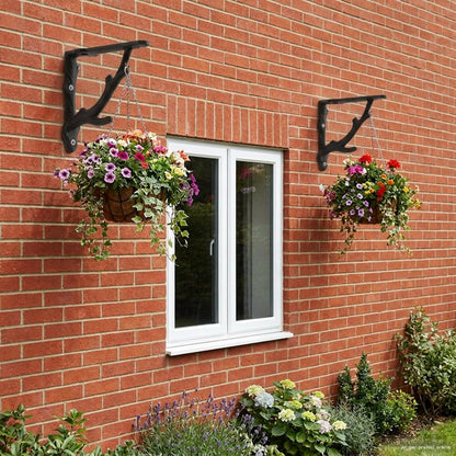 Wall Shelf Brackets 2 pcs Black 10 x 10 x 3 cm Steel