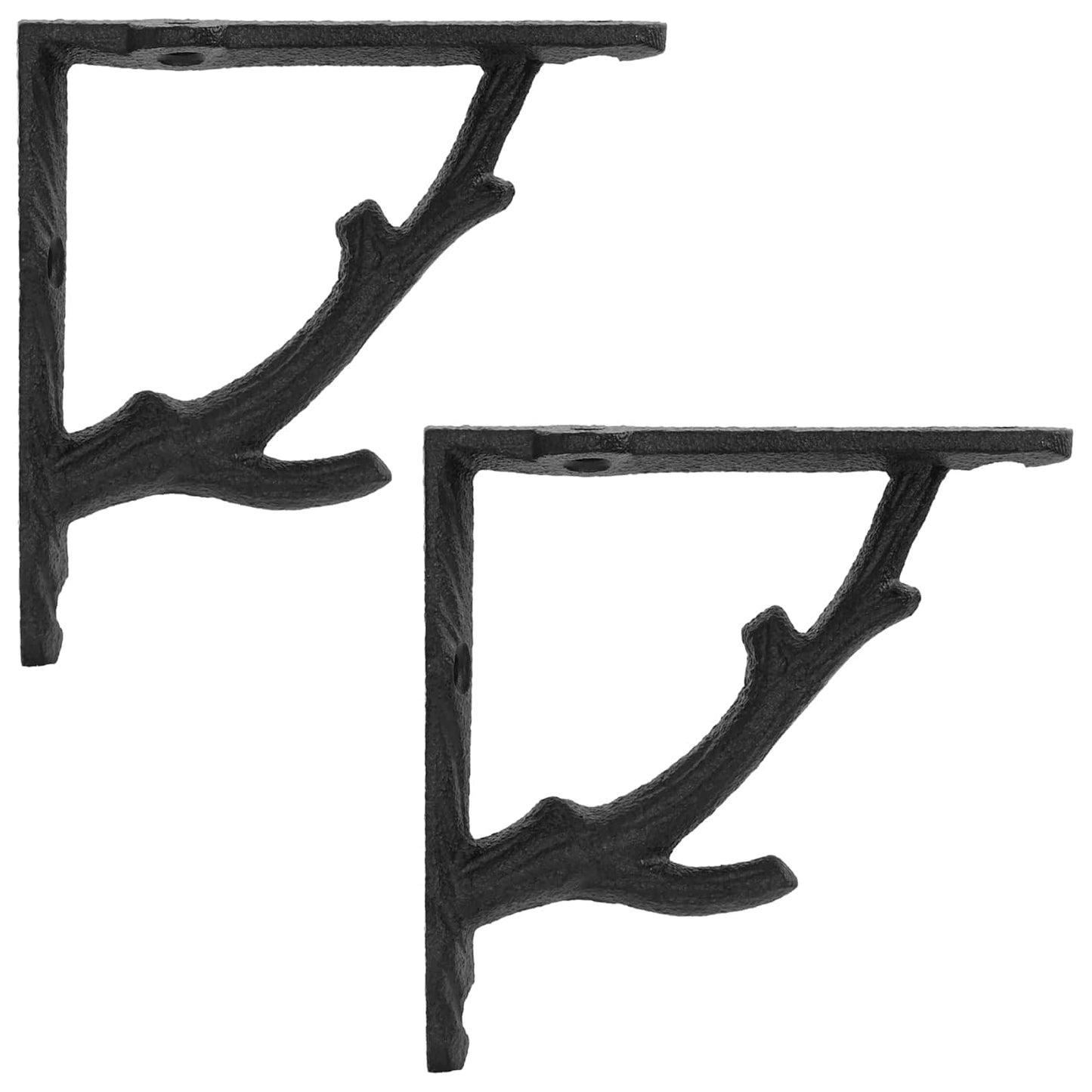 Wall Shelf Brackets 2 pcs Black 10 x 10 x 3 cm Steel