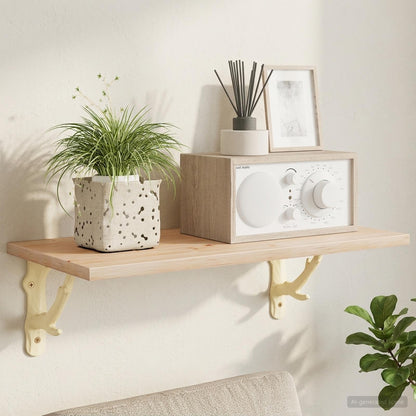 Wall Shelf Brackets 12 pcs Antique White 10 x 10 x 3 cm Steel