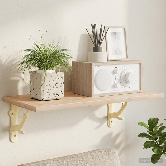 Wall Shelf Brackets 12 pcs Antique White 10 x 10 x 3 cm Steel