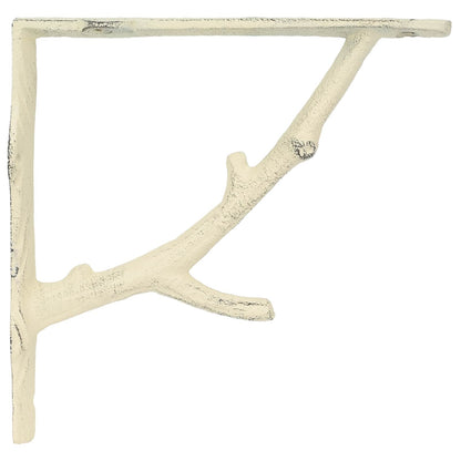 Wall Shelf Brackets 12 pcs Antique White 10 x 10 x 3 cm Steel