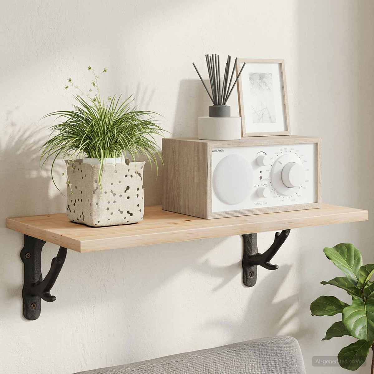 Wall Shelf Brackets 2 pcs Black 14 x 14 x 4 cm Steel