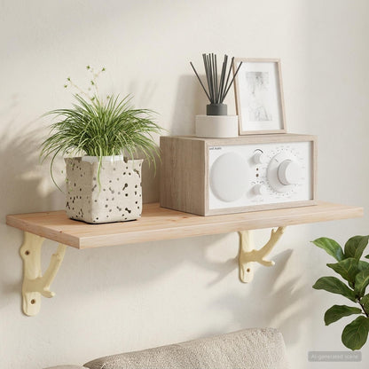 Wall Shelf Brackets 12 pcs Antique White 14 x 14 x 4 cm Steel