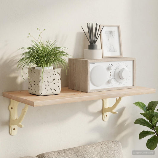 Wall Shelf Brackets 12 pcs Antique White 14 x 14 x 4 cm Steel