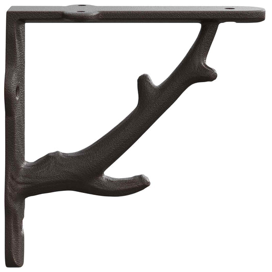 Wall Shelf Brackets 12 pcs Antique Brown 14 x 14 x 4 cm Steel