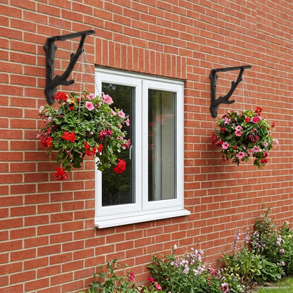 Wall Shelf Brackets 12 pcs Black 14 x 14 x 4 cm Steel