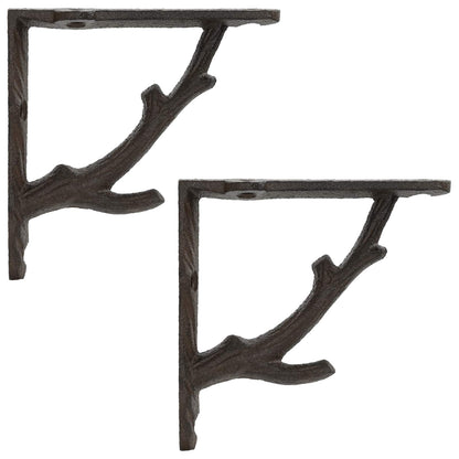Wall Shelf Brackets 2 pcs Antique Brown 21.5 x 21.5 x 3.5 cm