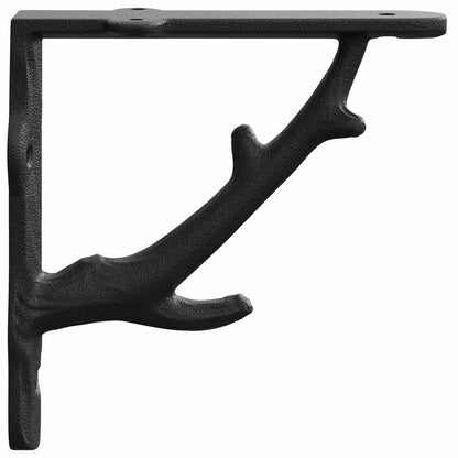 Wall Shelf Brackets 12 pcs Black 21.5 x 21.5 x 3.5 cm Steel