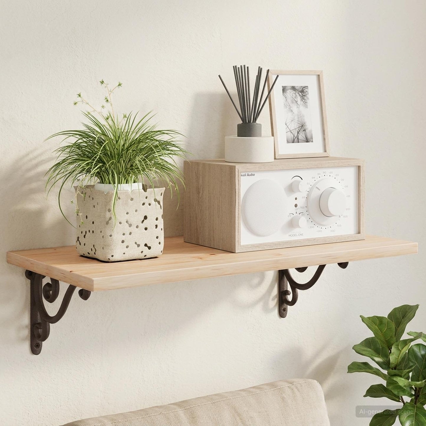 Wall Shelf Brackets 2 pcs Antique Brown 12 x 14 x 3 cm Steel