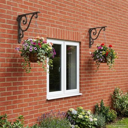 Wall Shelf Brackets 2 pcs Antique Brown 12 x 14 x 3 cm Steel