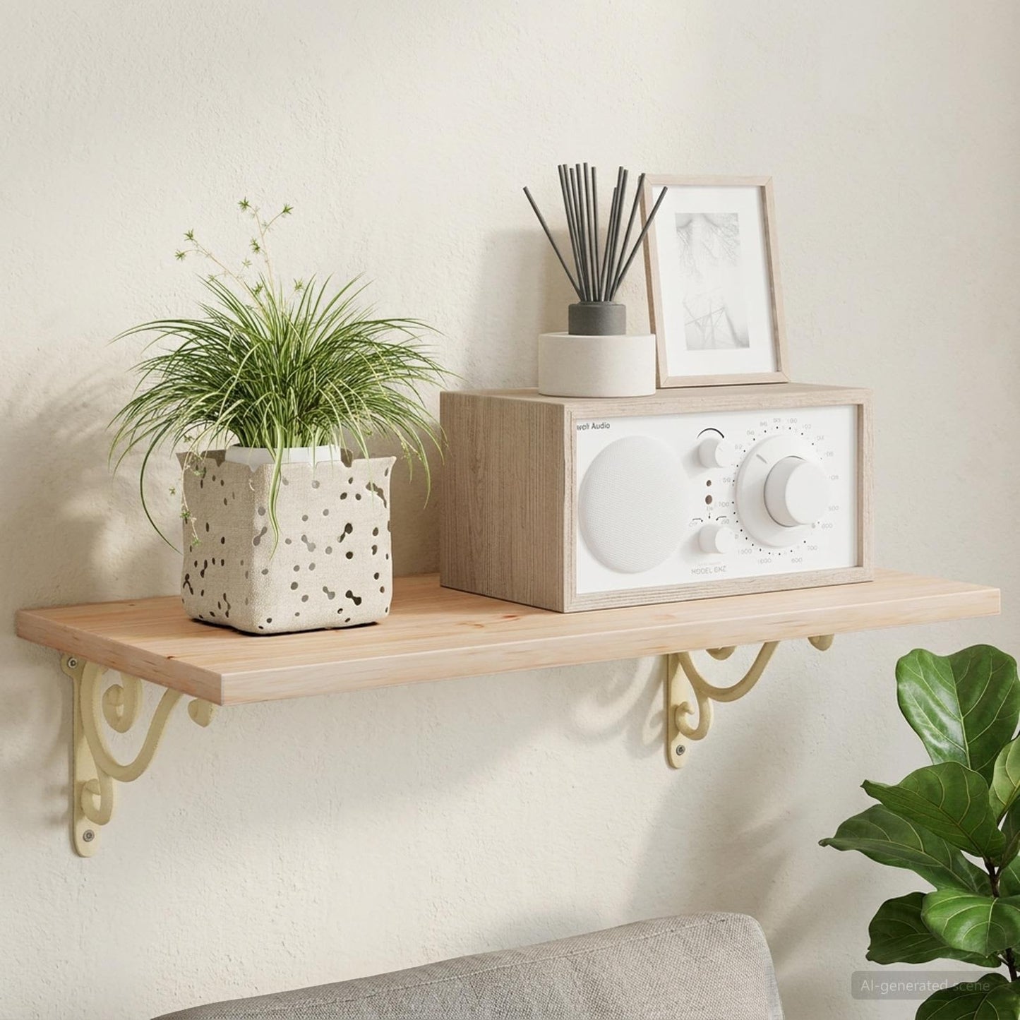 Wall Shelf Brackets 2 pcs Antique White 12.5 x 17 x 3 cm Steel