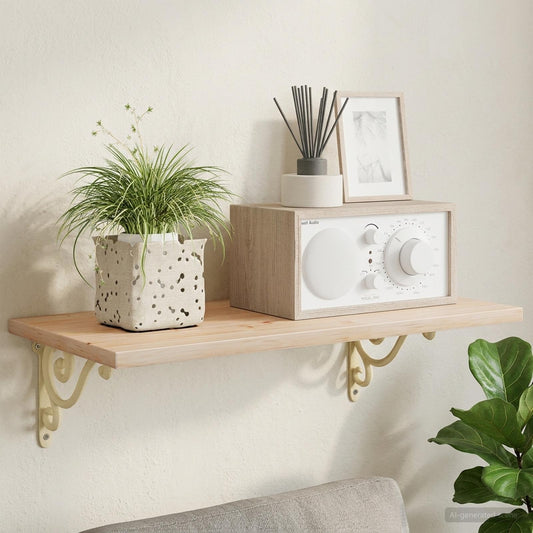 Wall Shelf Brackets 2 pcs Antique White 12.5 x 17 x 3 cm Steel