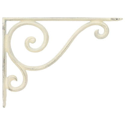 Wall Shelf Brackets 12 pcs Antique White 12.5 x 17 x 3 cm Steel