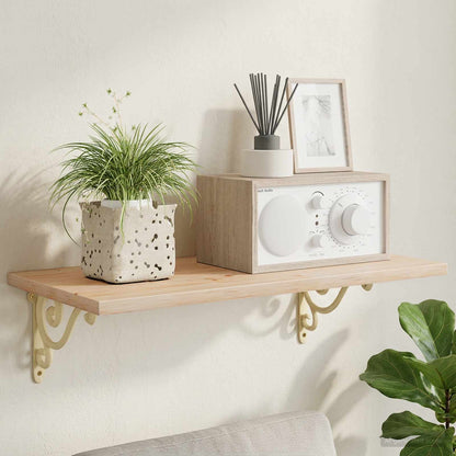 Wall Shelf Brackets 2 pcs Antique White 23.5 x 28 x 3.5 cm