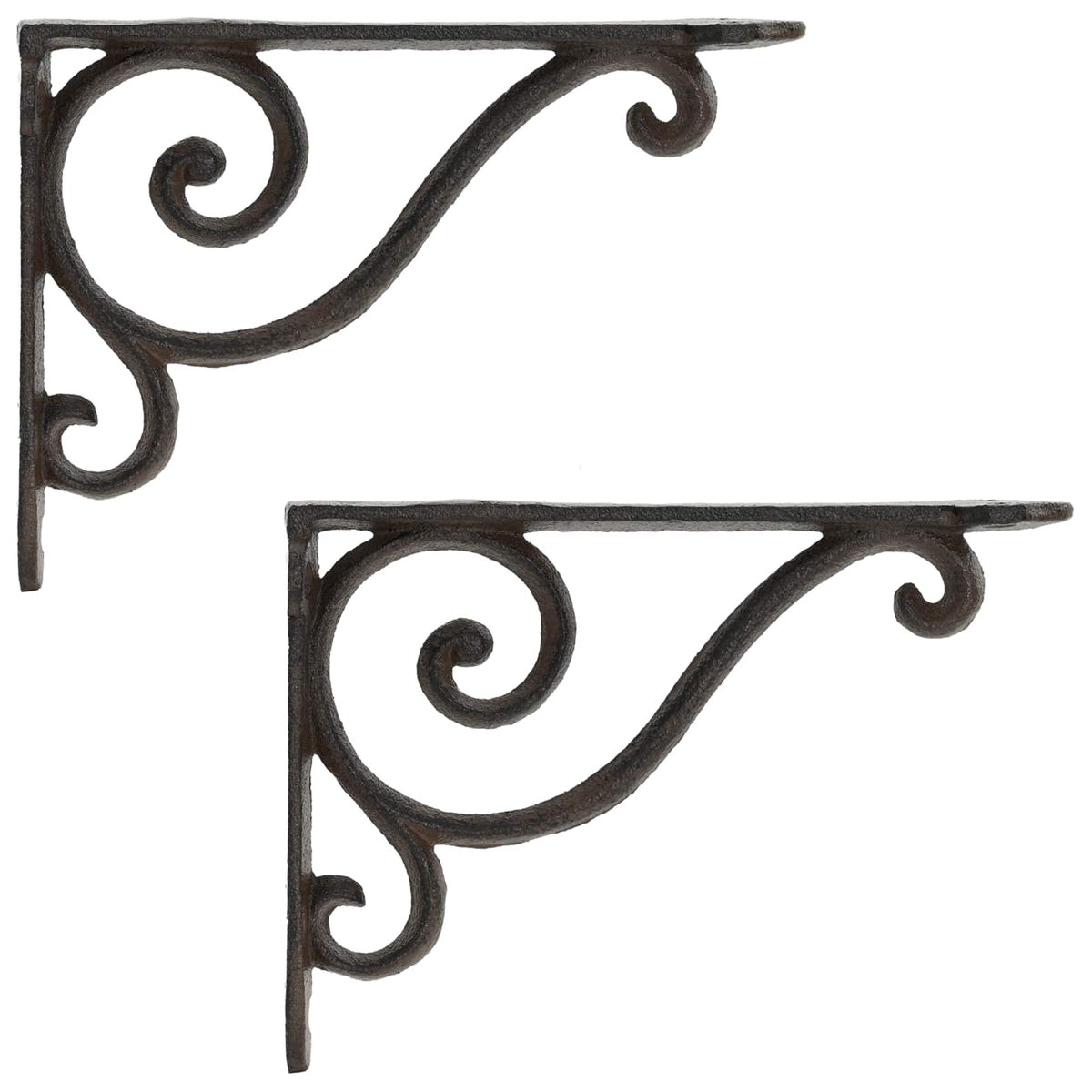 Wall Shelf Brackets 2 pcs Antique Brown 23.5 x 28 x 3.5 cm