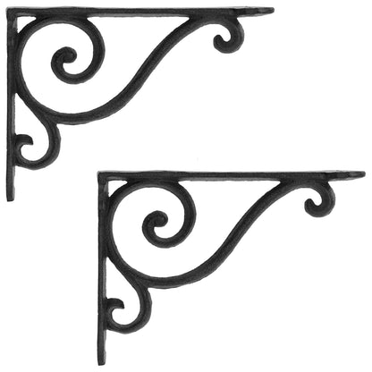 Wall Shelf Brackets 2 pcs Black 23.5 x 28 x 3.5 cm Steel