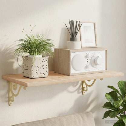 Wall Shelf Brackets 12 pcs Antique White 23.5 x 28 x 3.5 cm