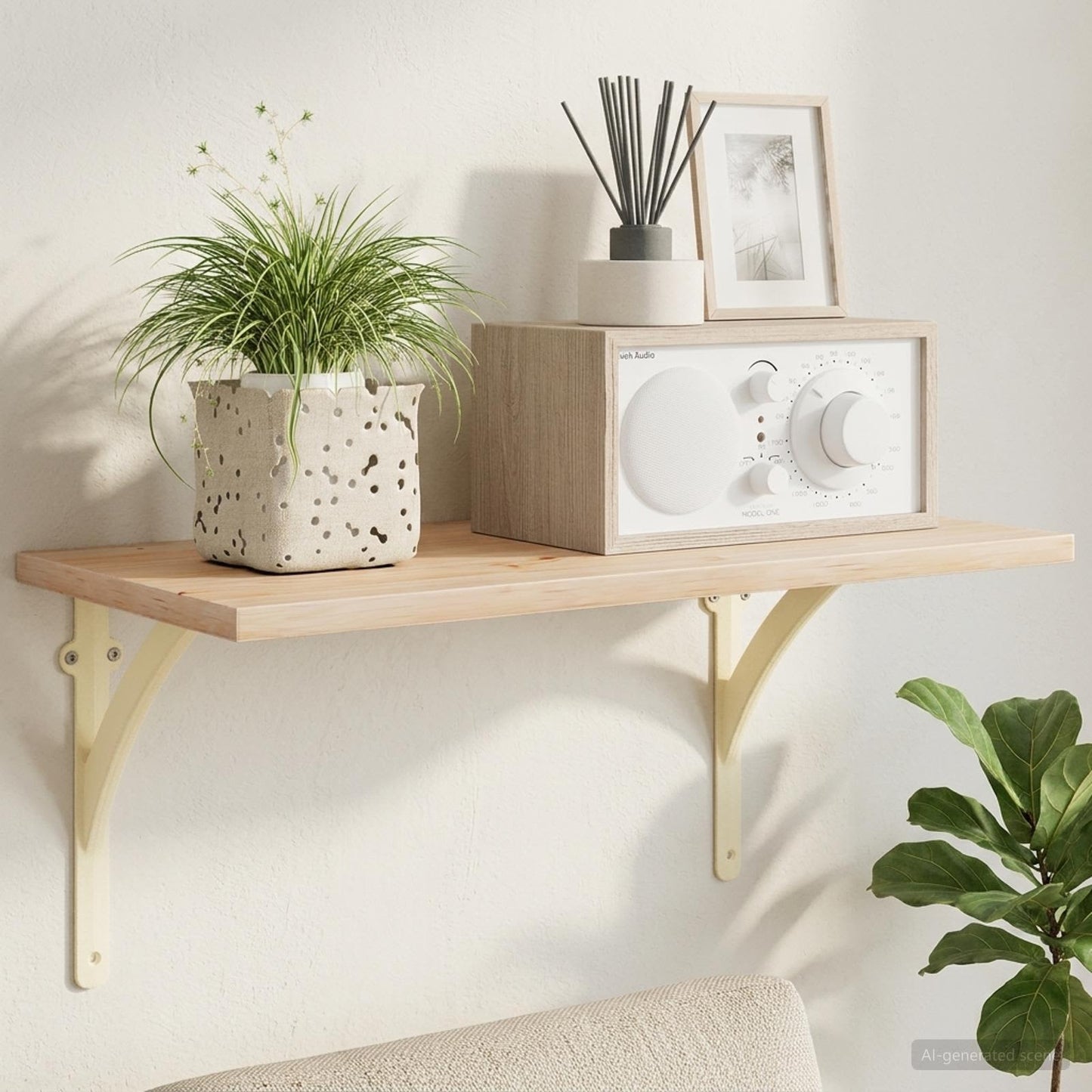 Wall Shelf Brackets 2 pcs Antique White 10 x 10 x 3 cm Steel