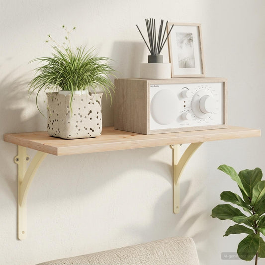 Wall Shelf Brackets 2 pcs Antique White 10 x 10 x 3 cm Steel