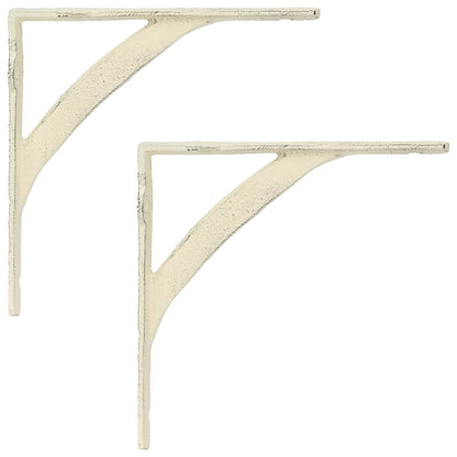 Wall Shelf Brackets 2 pcs Antique White 10 x 10 x 3 cm Steel