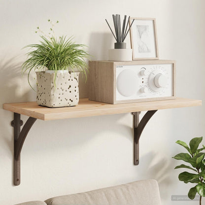 Wall Shelf Brackets 2 pcs Antique Brown 10 x 10 x 3 cm Steel