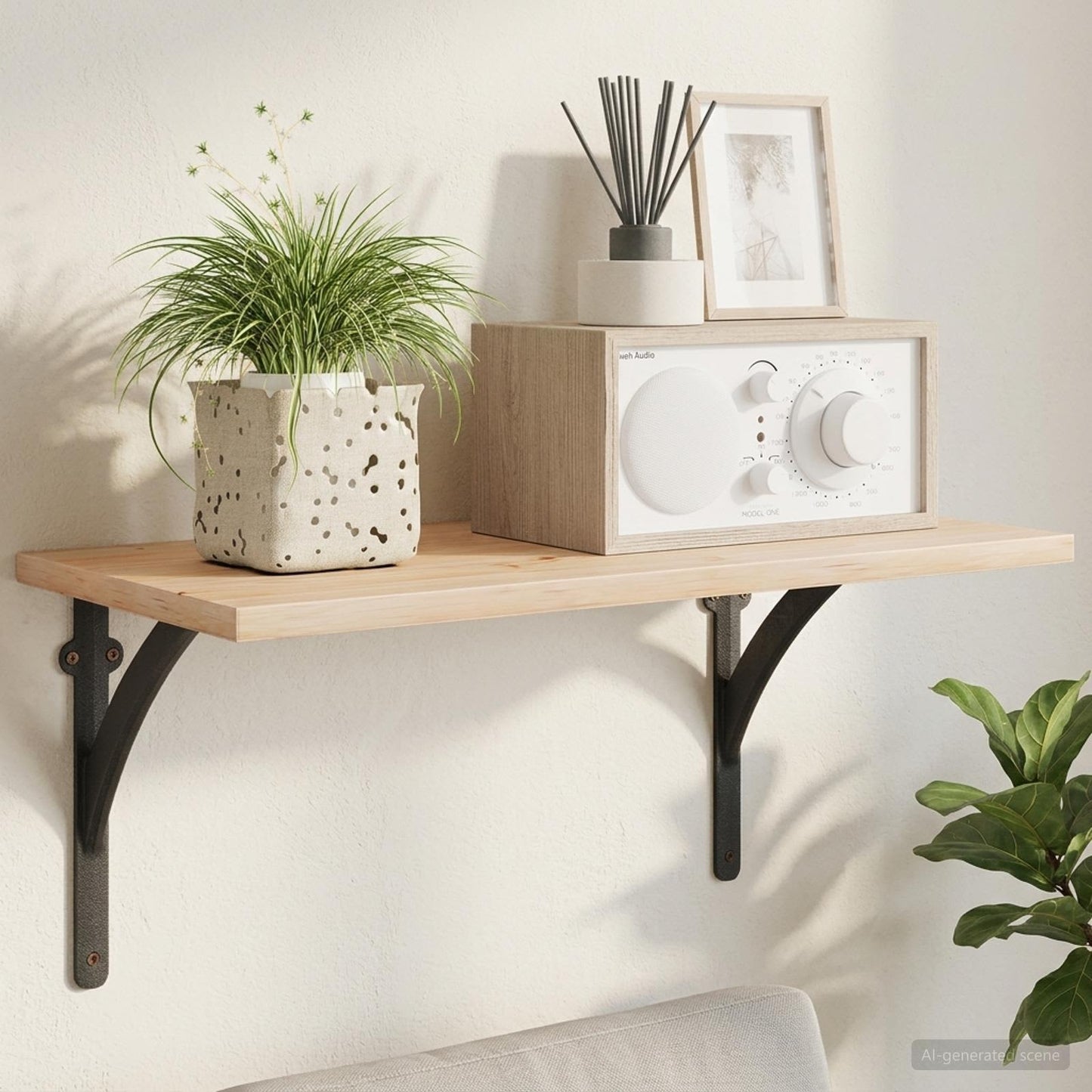 Wall Shelf Brackets 2 pcs Black 10 x 10 x 3 cm Steel