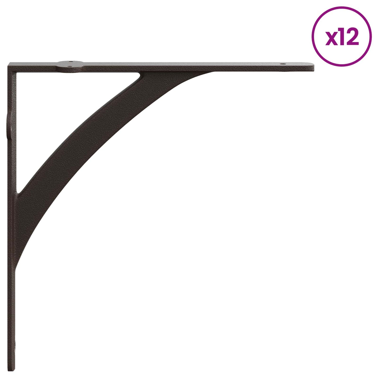 Wall Shelf Brackets 12 pcs Antique Brown 10 x 10 x 3 cm Steel