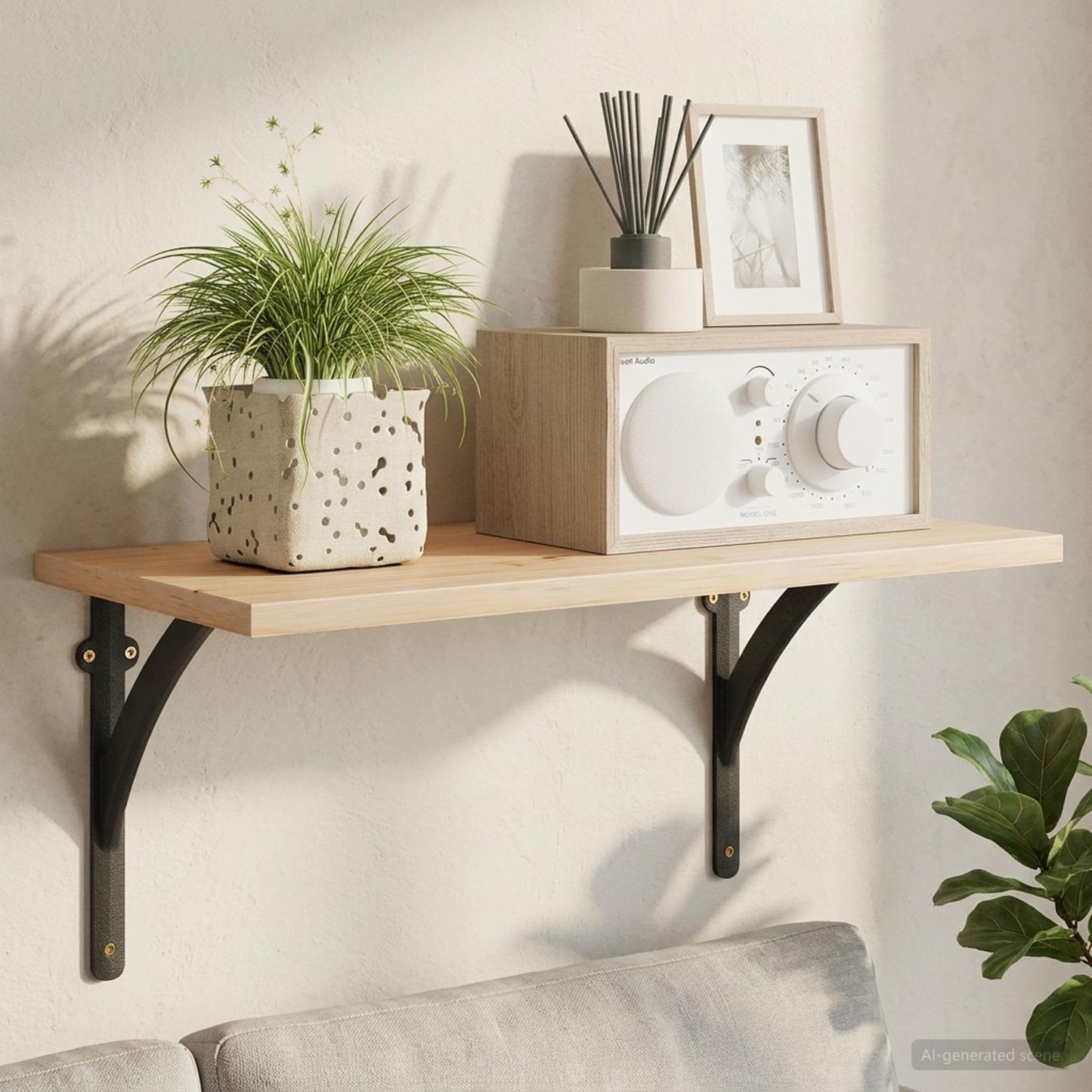 Wall Shelf Brackets 2 pcs Black 14.5 x 14.5 x 3.5 cm Steel