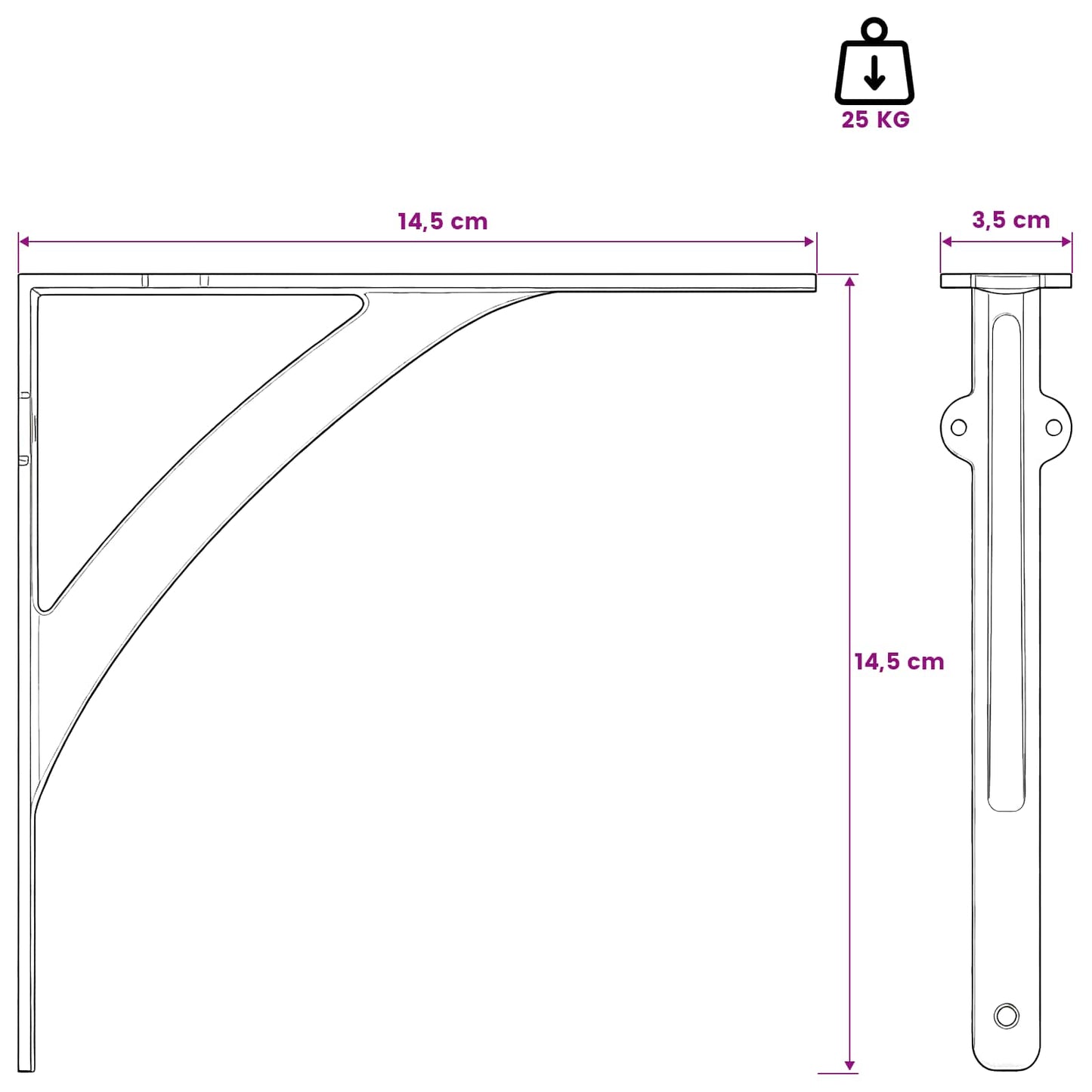 Wall Shelf Brackets 12 pcs Antique White 14.5 x 14.5 x 3.5 cm