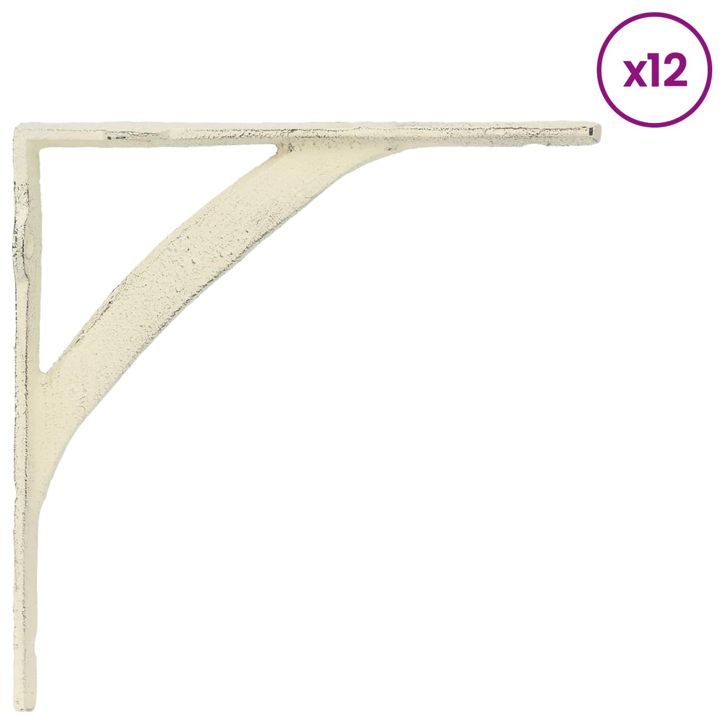 Wall Shelf Brackets 12 pcs Antique White 14.5 x 14.5 x 3.5 cm