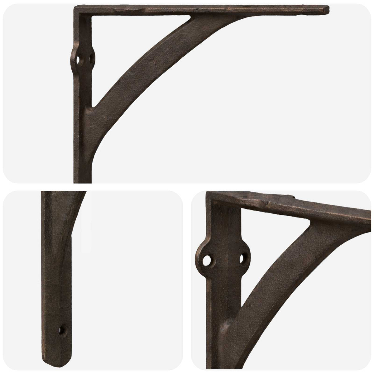 Wall Shelf Brackets 12 pcs Antique Brown 14.5 x 14.5 x 3.5 cm