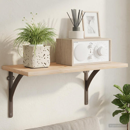 Wall Shelf Brackets 12 pcs Antique Brown 14.5 x 14.5 x 3.5 cm