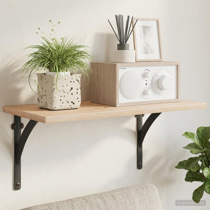 Wall Shelf Brackets 12 pcs Black 14.5 x 14.5 x 3.5 cm Steel