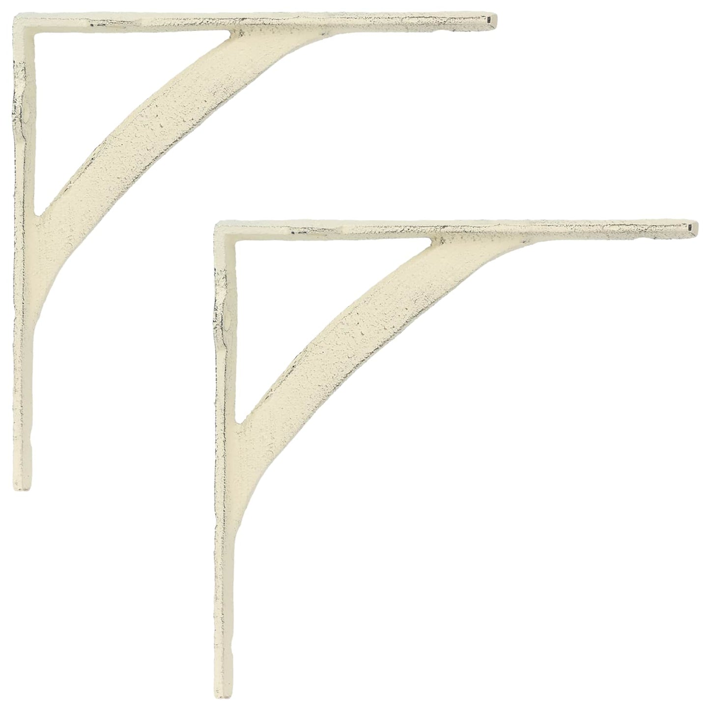 Wall Shelf Brackets 2 pcs Antique White 21 x 21 x 3.5 cm Steel