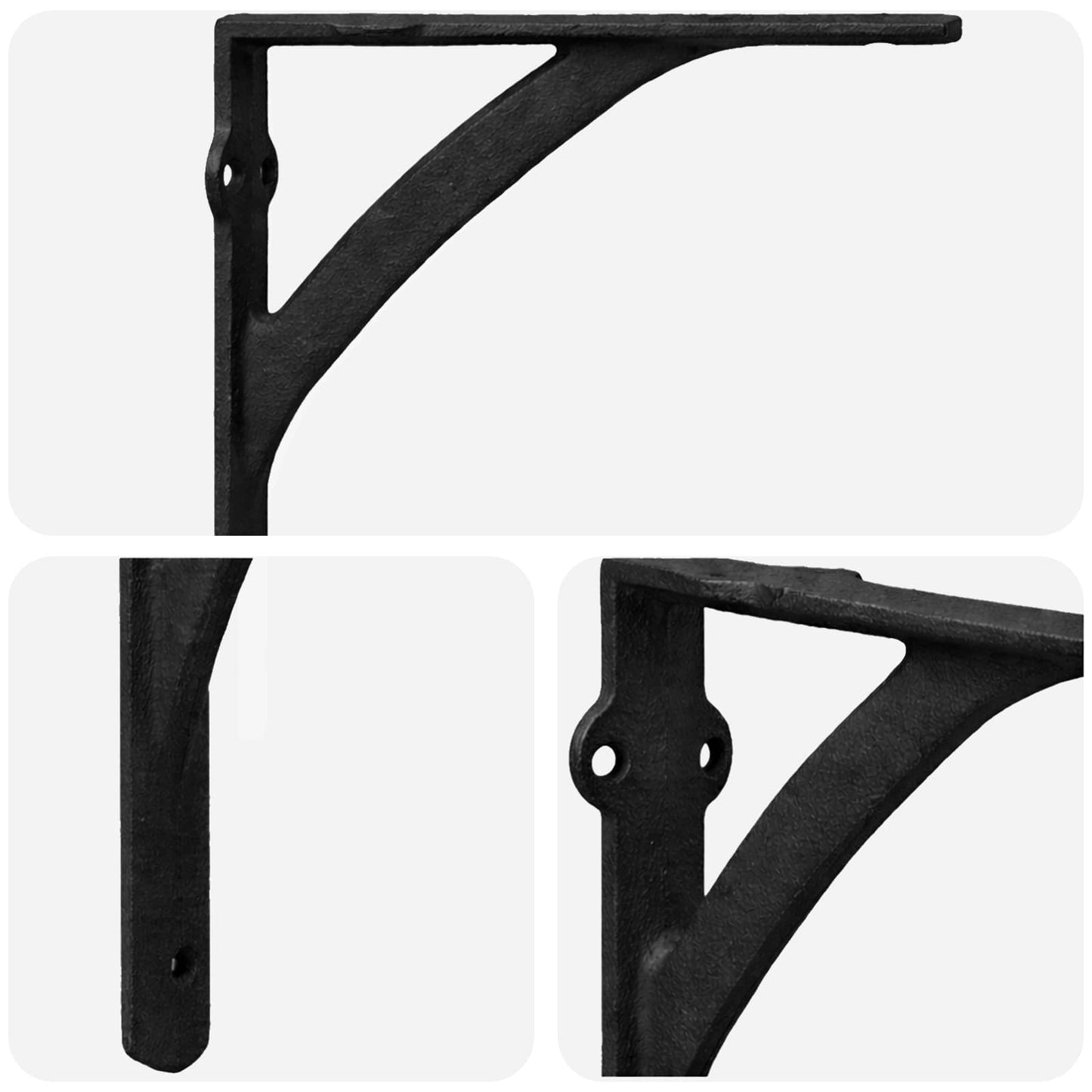 Wall Shelf Brackets 2 pcs Black 21 x 21 x 3.5 cm Steel
