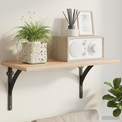 Wall Shelf Brackets 2 pcs Black 21 x 21 x 3.5 cm Steel