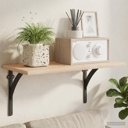 Wall Shelf Brackets 12 pcs Black 21 x 21 x 3.5 cm Steel