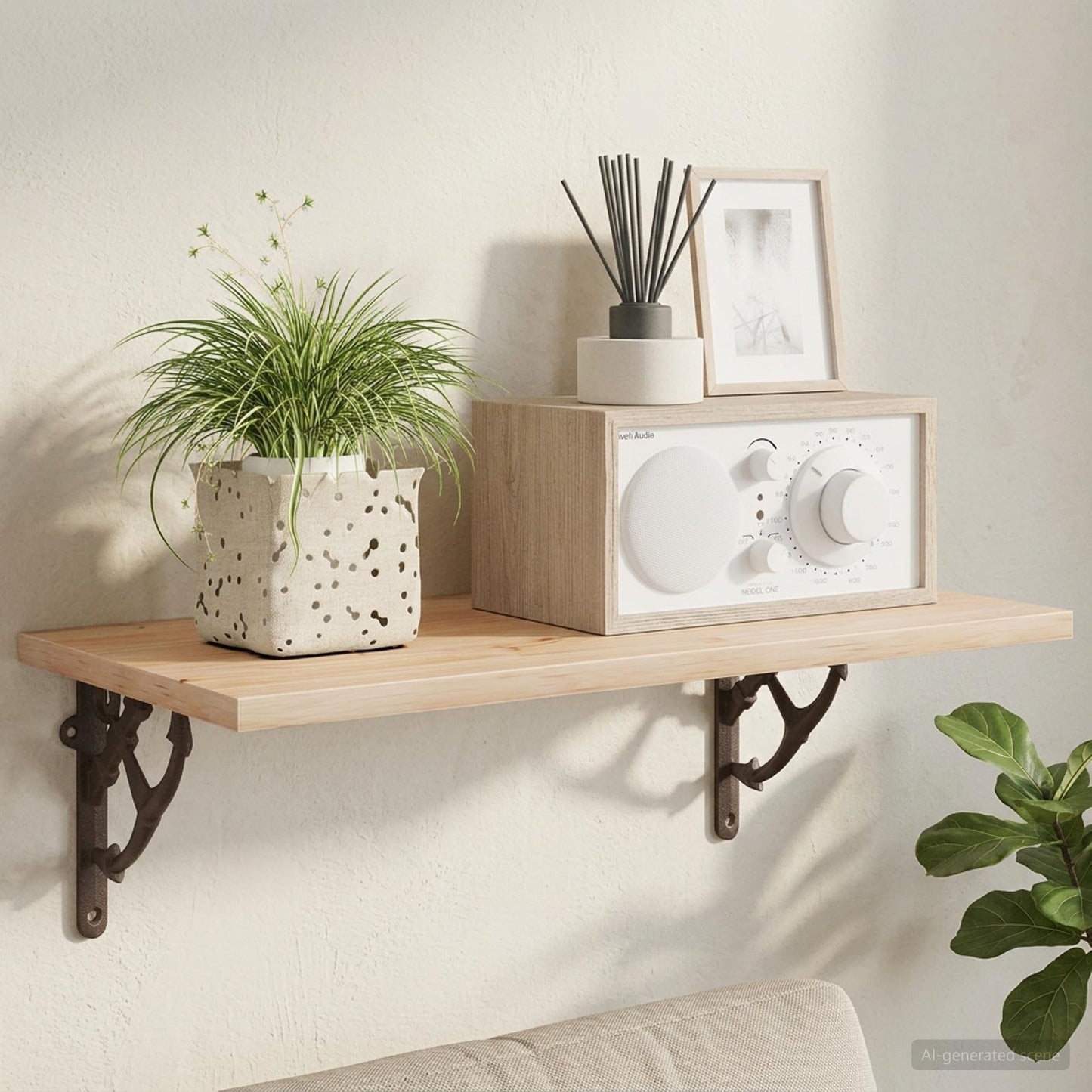 Wall Shelf Brackets 2 pcs Antique Brown 10 x 10 x 3 cm Steel