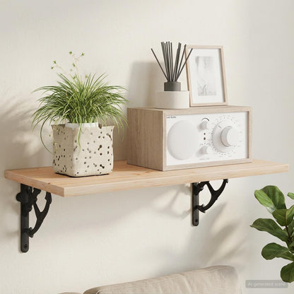 Wall Shelf Brackets 2 pcs Black 10 x 10 x 3 cm Steel