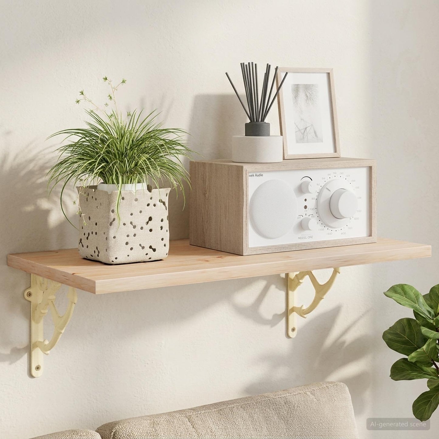 Wall Shelf Brackets 12 pcs Antique White 10 x 10 x 3 cm Steel