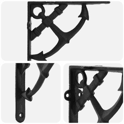 Wall Shelf Brackets 12 pcs Black 10 x 10 x 3 cm Steel