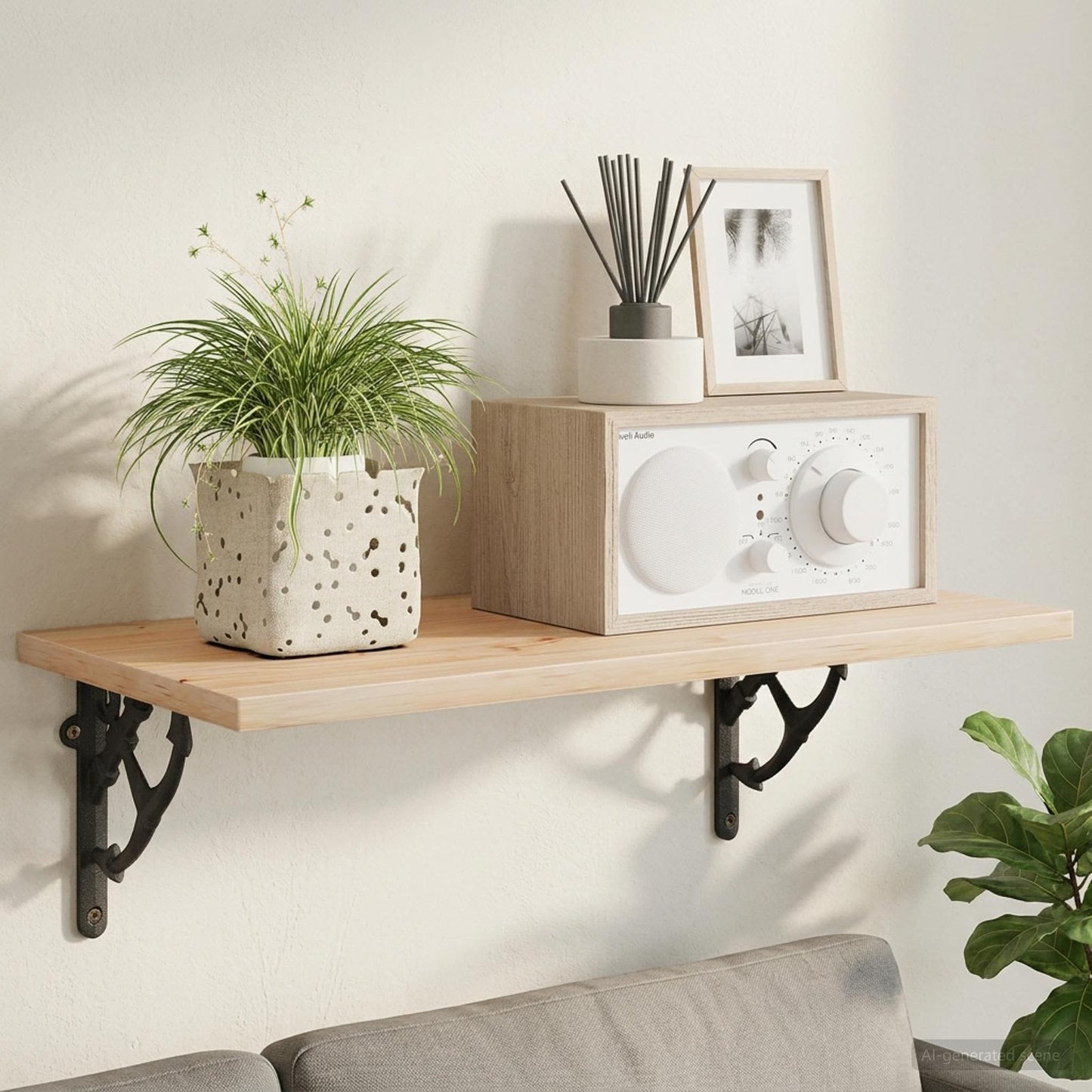 Wall Shelf Brackets 2 pcs Black 14.5 x 14.5 x 3.5 cm Steel