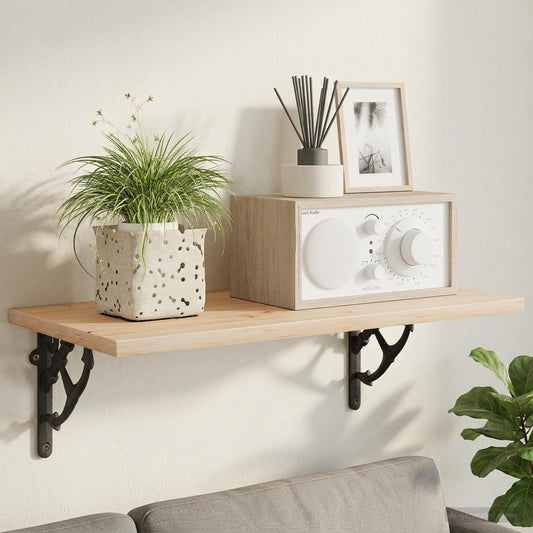 Wall Shelf Brackets 2 pcs Black 14.5 x 14.5 x 3.5 cm Steel