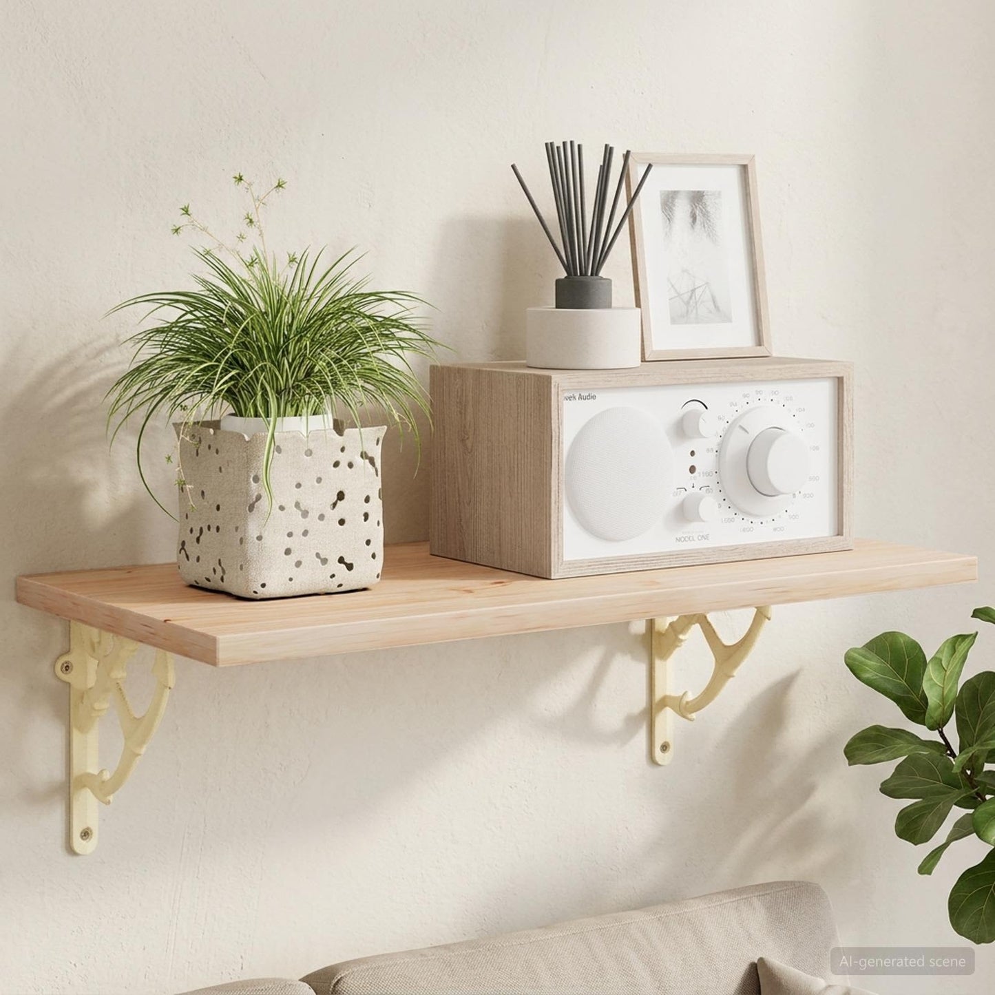 Wall Shelf Brackets 12 pcs Antique White 14.5 x 14.5 x 3.5 cm